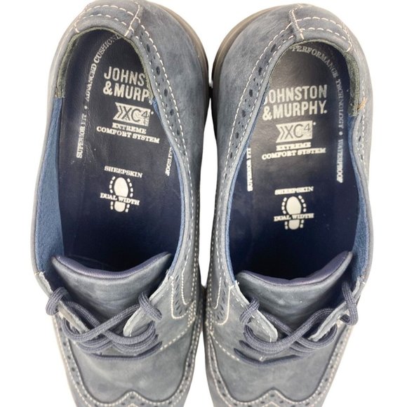 JOHNSTON MURPHY XC4 Elkins Wingtip Men’s Shoes Size 10 Navy Nubuck 152757